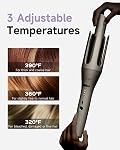 3 in 1 Automatic Curling Iron, Hair Curlers with 3 Curling Barrels (1" - 1.25" - 1.5"), Rotating Curling Iron with 3 Temp, 2-Way Rotation, 10S Fast Heating, Anti-Scald, Dual Voltage, White