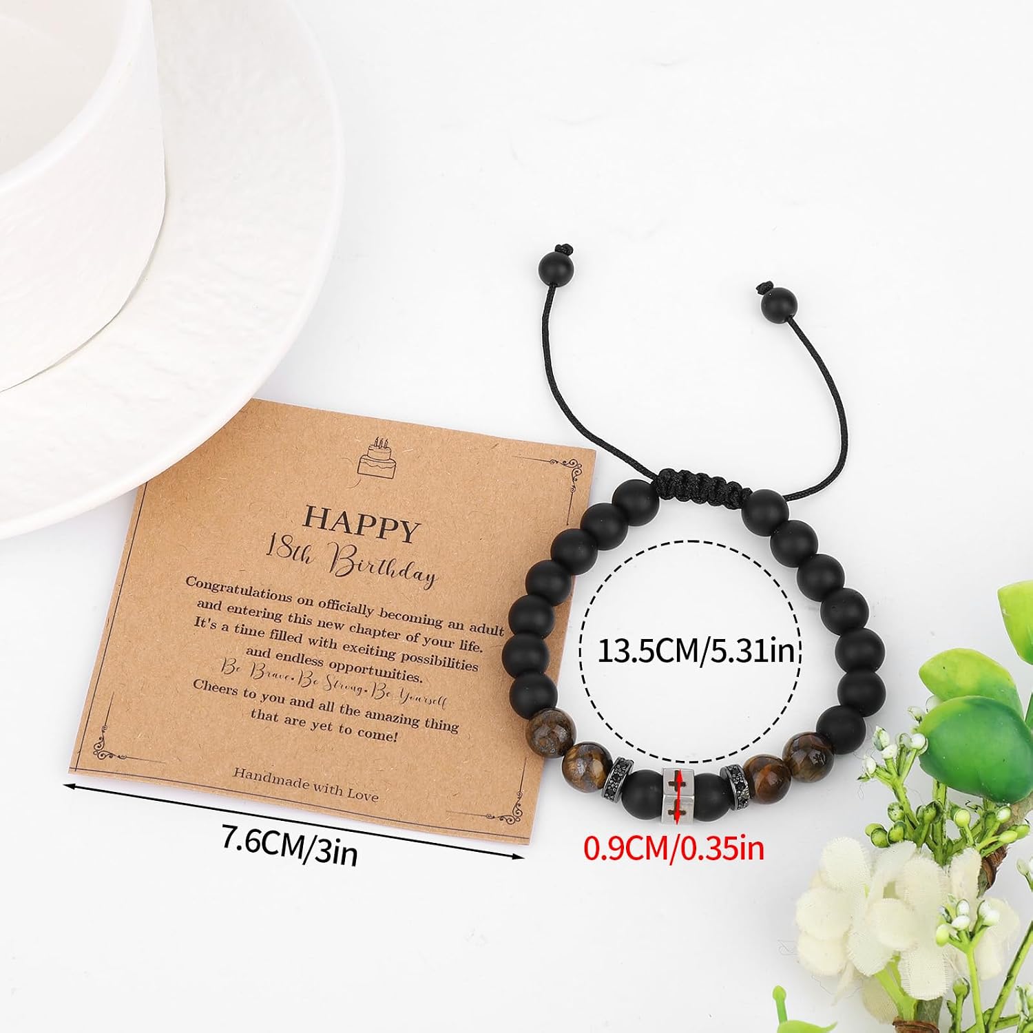 Mikovivi Faith Cross Bracelet, 18th Birthday Gifts for Adjustable Christian Bracelet with Card Religious 18 Year Old Birthday Gifts Jewelry