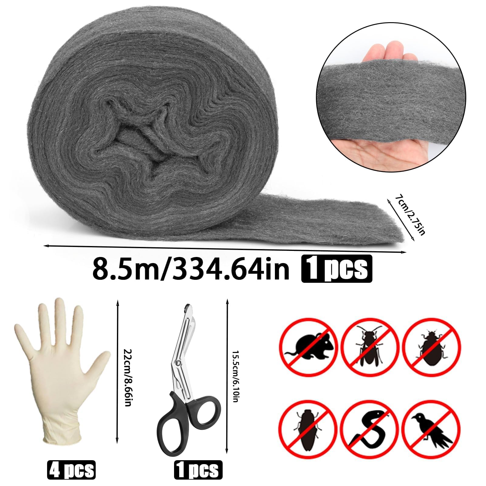 GEOGIEEW Paille De Fer 24M, Laine D'Acier Anti Rongeur Laine D'Acier 0, Pour Nettoyage, Polissage, Entretien Et Finition Du Bois, Verre