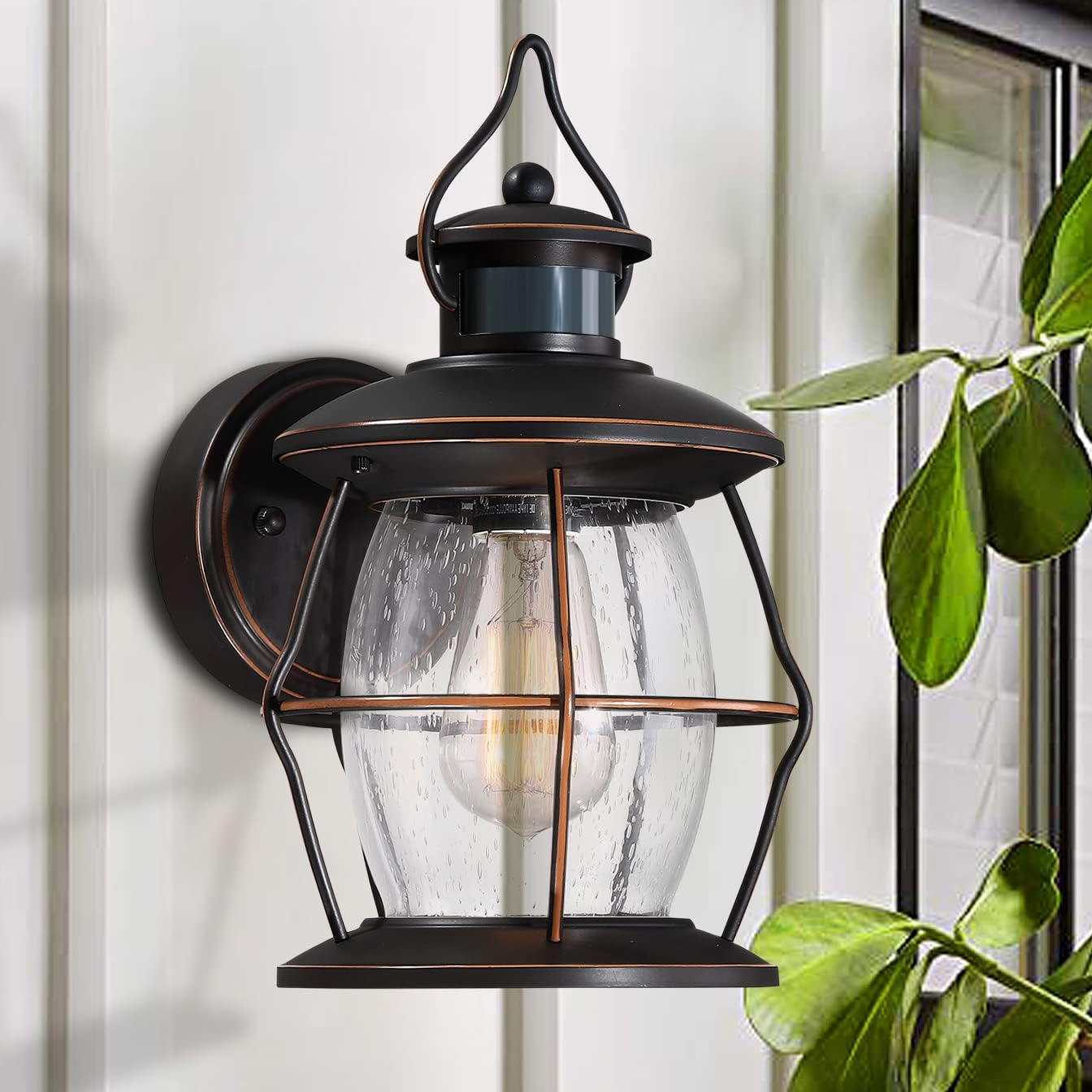 Movement Sensor Outside Wall Lights, Superior Nightfall to Daybreak Exterior Fixtures Wall Sconce, Porch Gentle Wall Mount for Outdoors Patio,Entryway,Storage(Oil Rubbed Bronze)