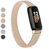 for Fitbit Inspire 3 Bands Women Men, Stainless Steel Metal Mesh Loop Adjustable Magnetic Wristband Replacement Straps Compatible with Fitbit Inspire 3 Fitness Tracker