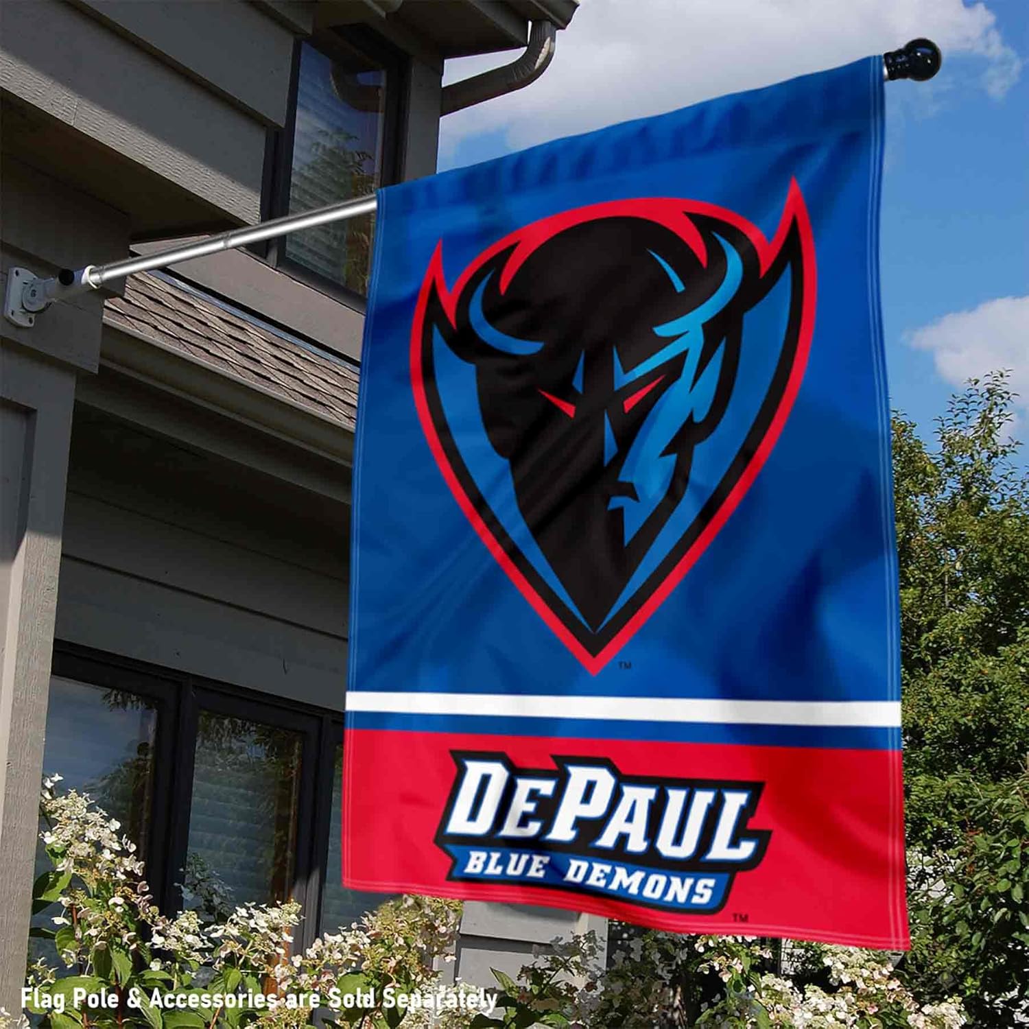 DePaul Blue Demons Wordmark Logo House Flag Banner - Image 2
