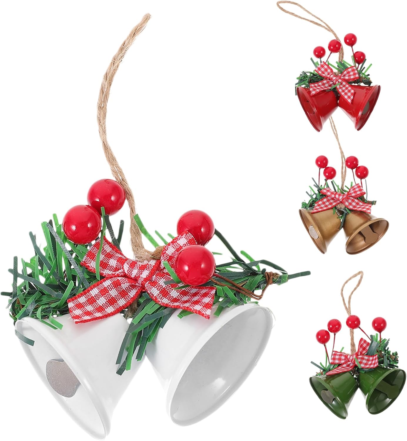 ORFOFE 4pcs Christmas Bell Pendants Festive Hanging Ornaments for Xmas Tree Decoration for Holiday Party Craft Unique Bell Shape