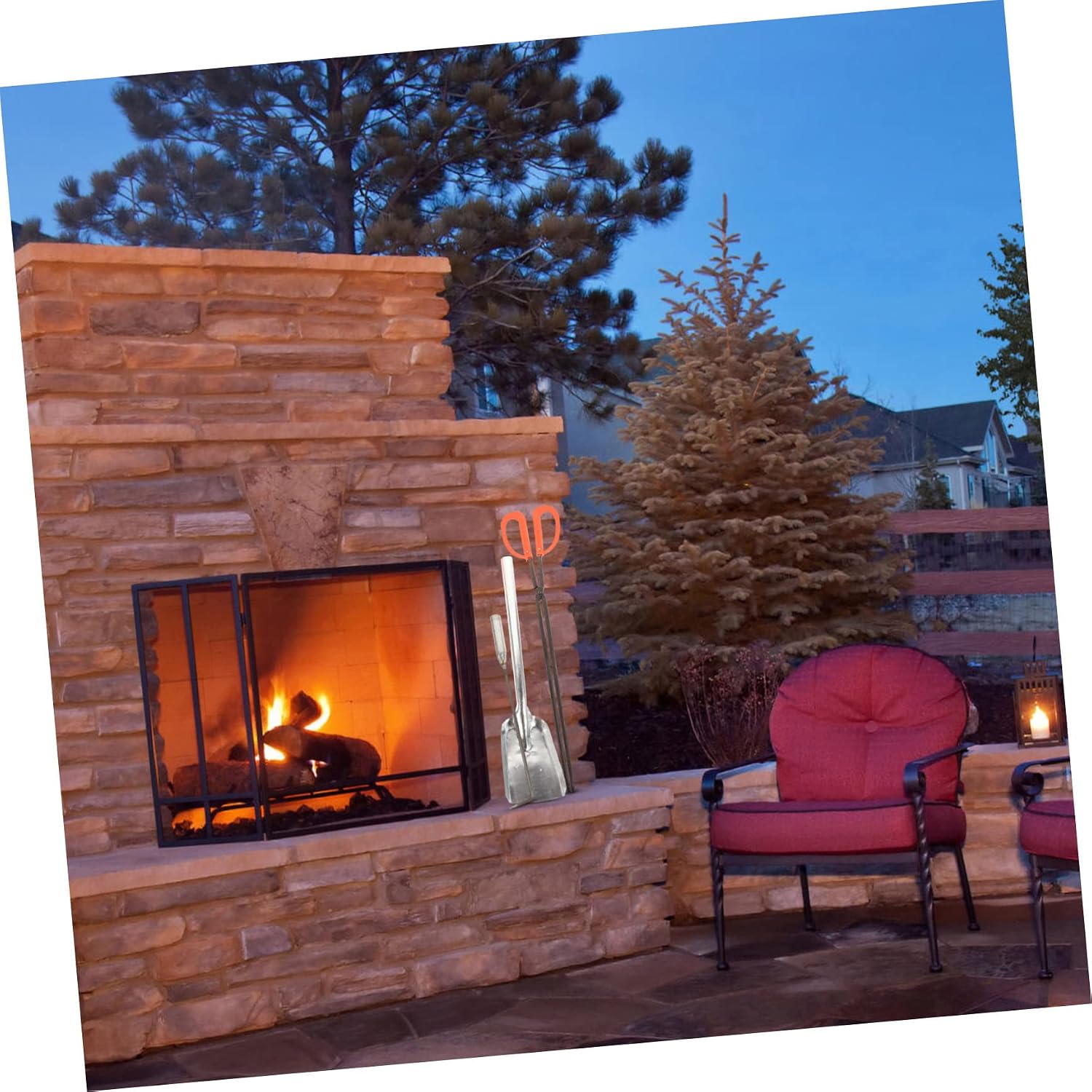 PRETYZOOM Set Fireplace Tools Set Fire Shovel Stove Shovel Long Handle Fire Tong Accessories