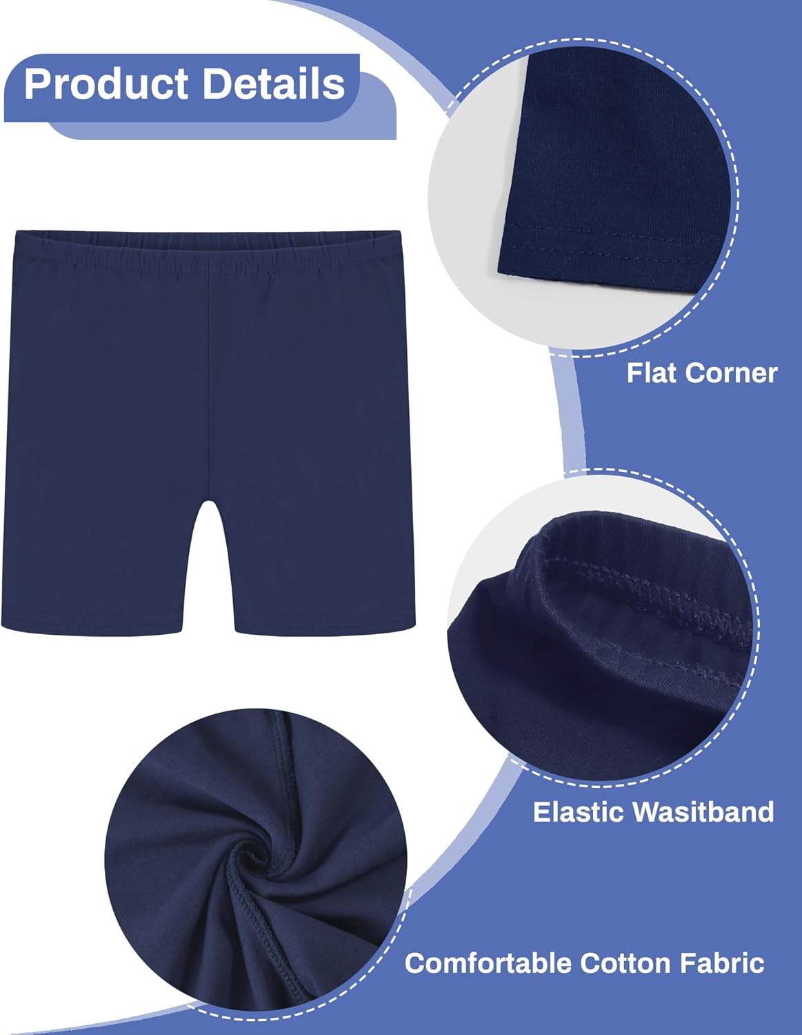 Auranso Girls Bike Shorts Cartwheel Breathable and Safety Biker Under Dress Dance Shorts Kids Clothes - Image 4