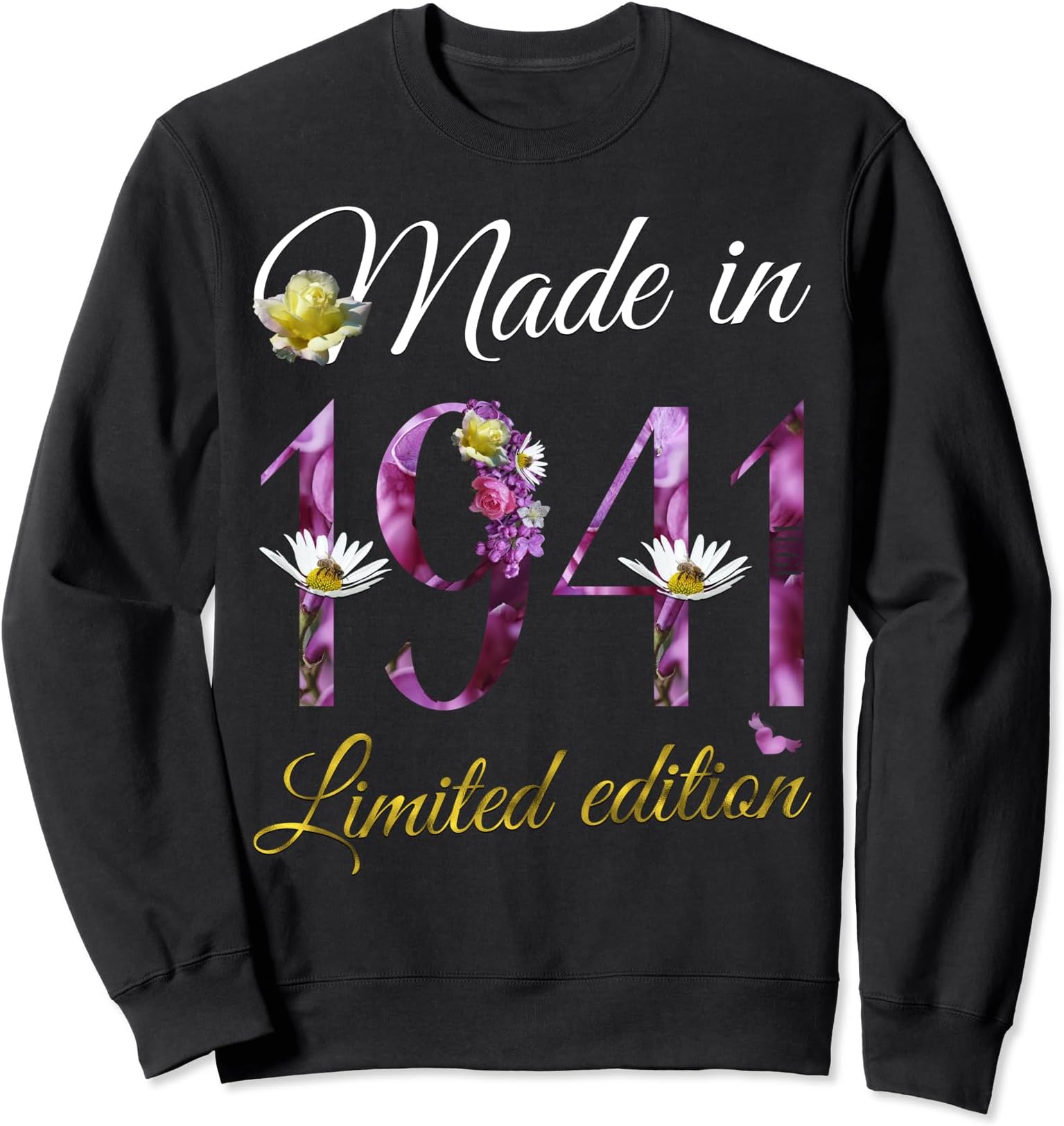 84th Birthday Vintage 1941 Gifts Tee by Alice RonMade in 1941 Tee 84 Year Old Floral 1941 84th Birthday Gift Sweatshirt
