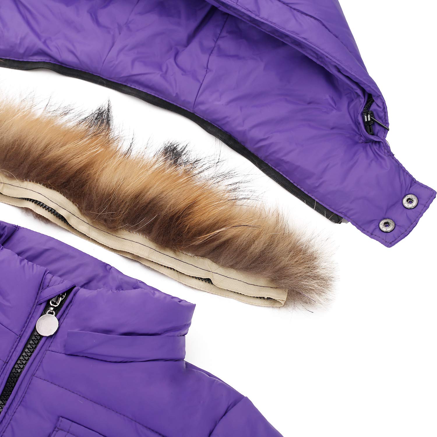 SANMIO Tuta da neve per bambini con cappotto invernale e pantaloni da neve, con cappuccio e pantaloni con bretelle, tuta antivento da sci 2-6T