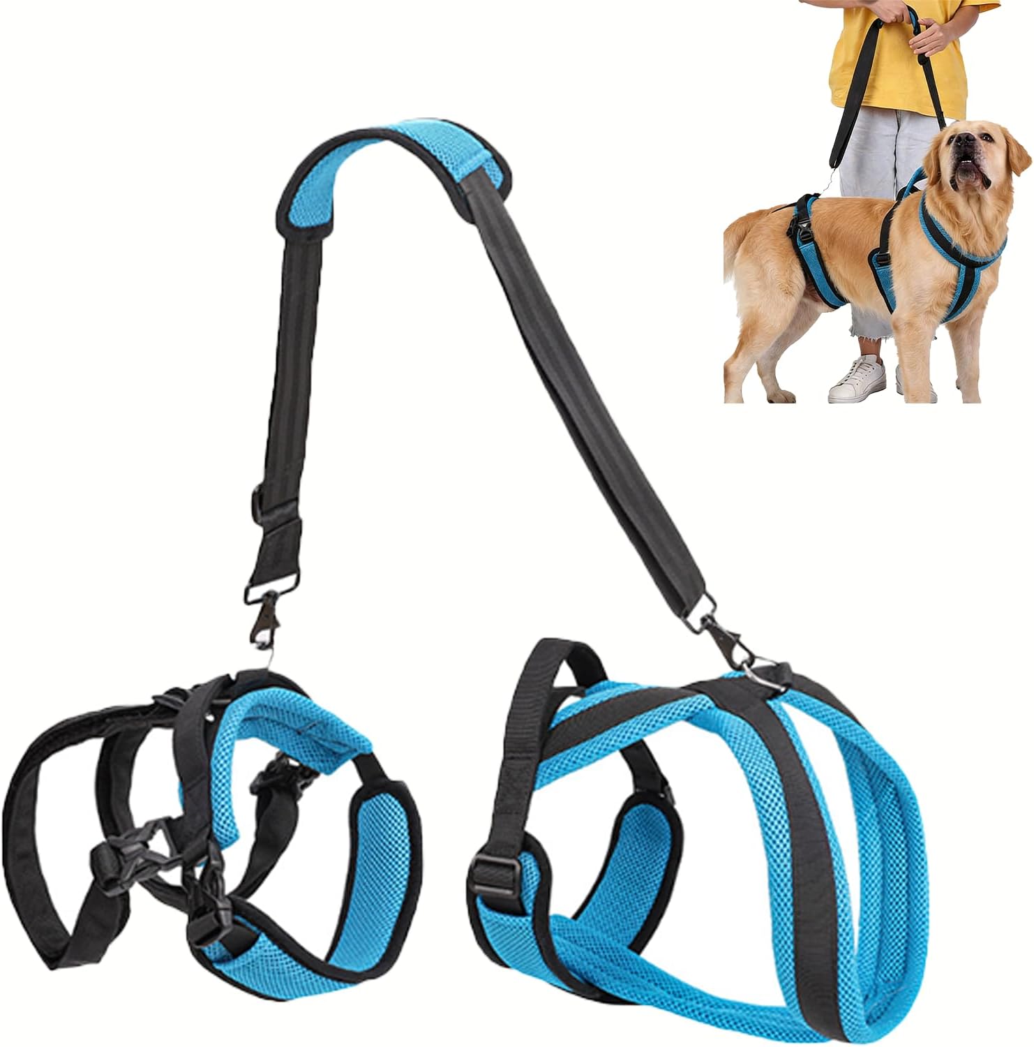 Mobility Harness, Pawlift Dog Full Body Harness, 2-in-1 Full Body Support Aid & Sling with Adjustable Straps Machine-Washable with Breathable Mesh Design (L)