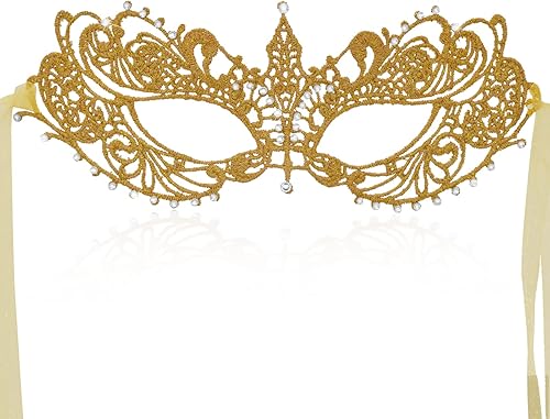 Máscara de mascarada para mujer, máscara de encaje brillante con diamantes de imitación para baile de máscaras, fiesta de Halloween, Mardi Gras,