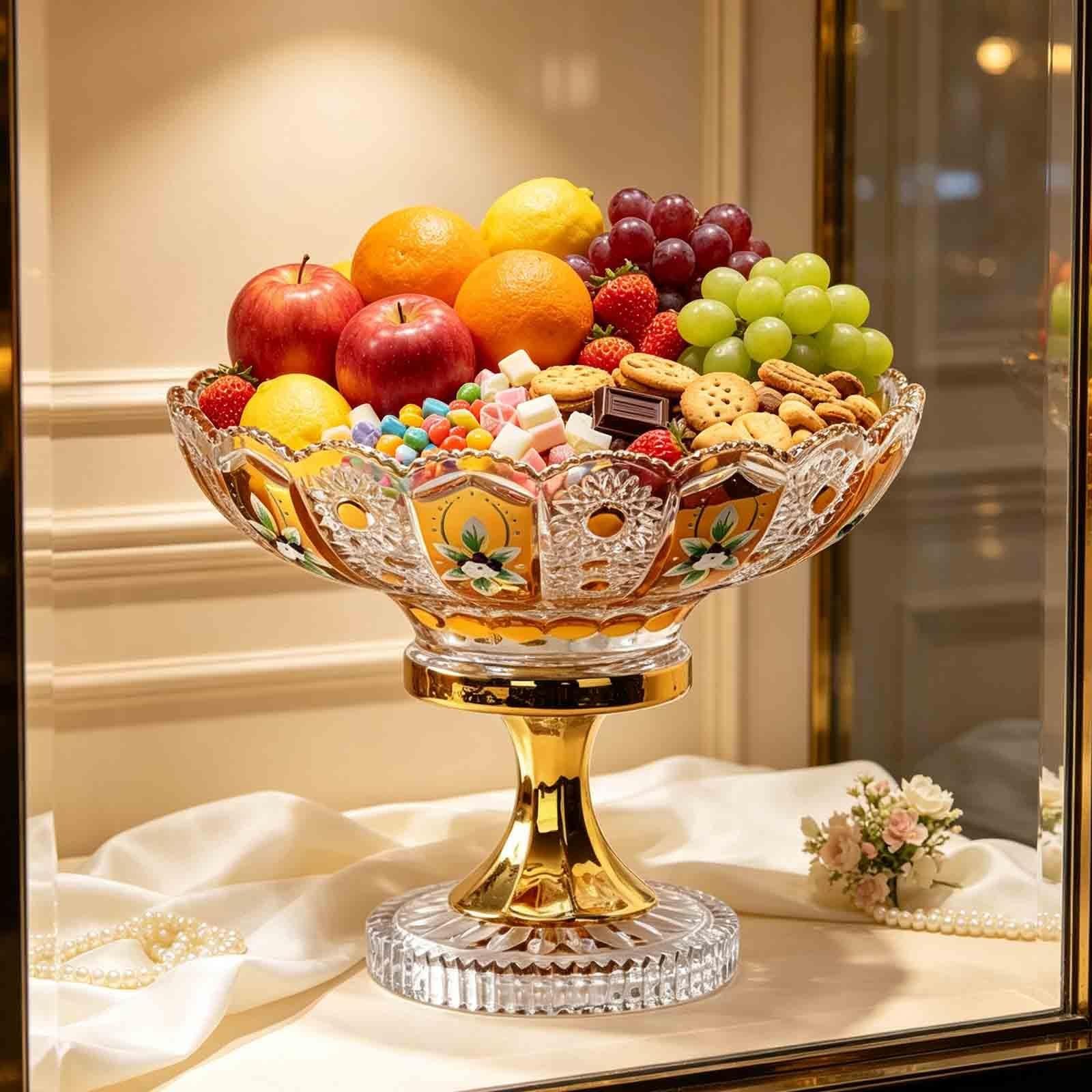 Bol à fruits, corbeille à fruits, assiette à fruits en verre cristal