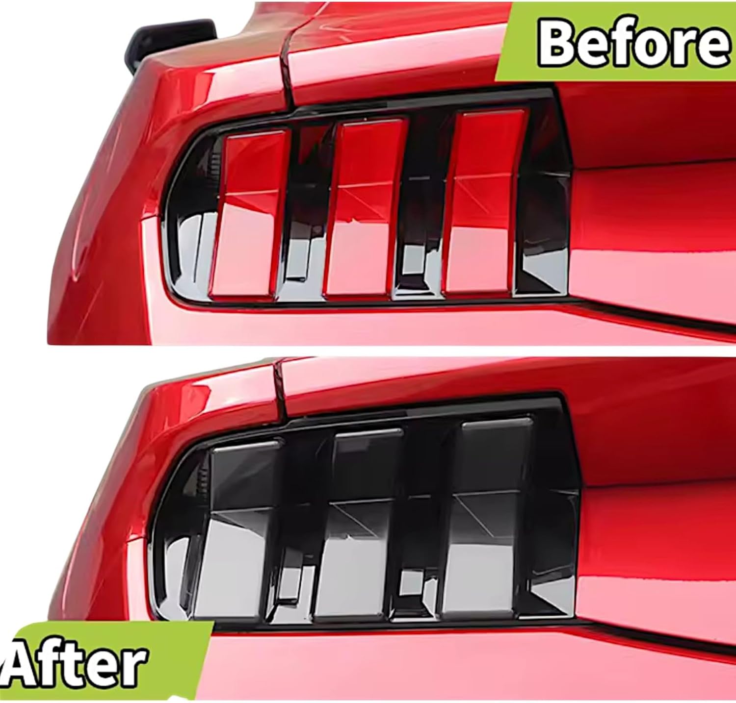 TML Smoked Acrylic Light Covers for 2024+ Ford Mustang (6-Piece Taillight Covers)