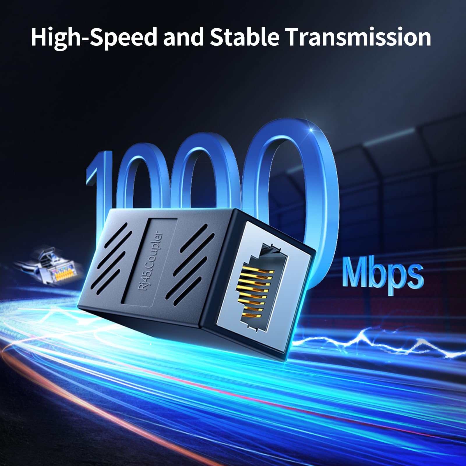 Lot de 5 rallonges Ethernet haute vitesse 1000 Mbps pour câble Cat7, Cat6, Cat5e, Cat5, Plug and Play, connecteur Ethernet femelle vers femelle, coupleur en ligne