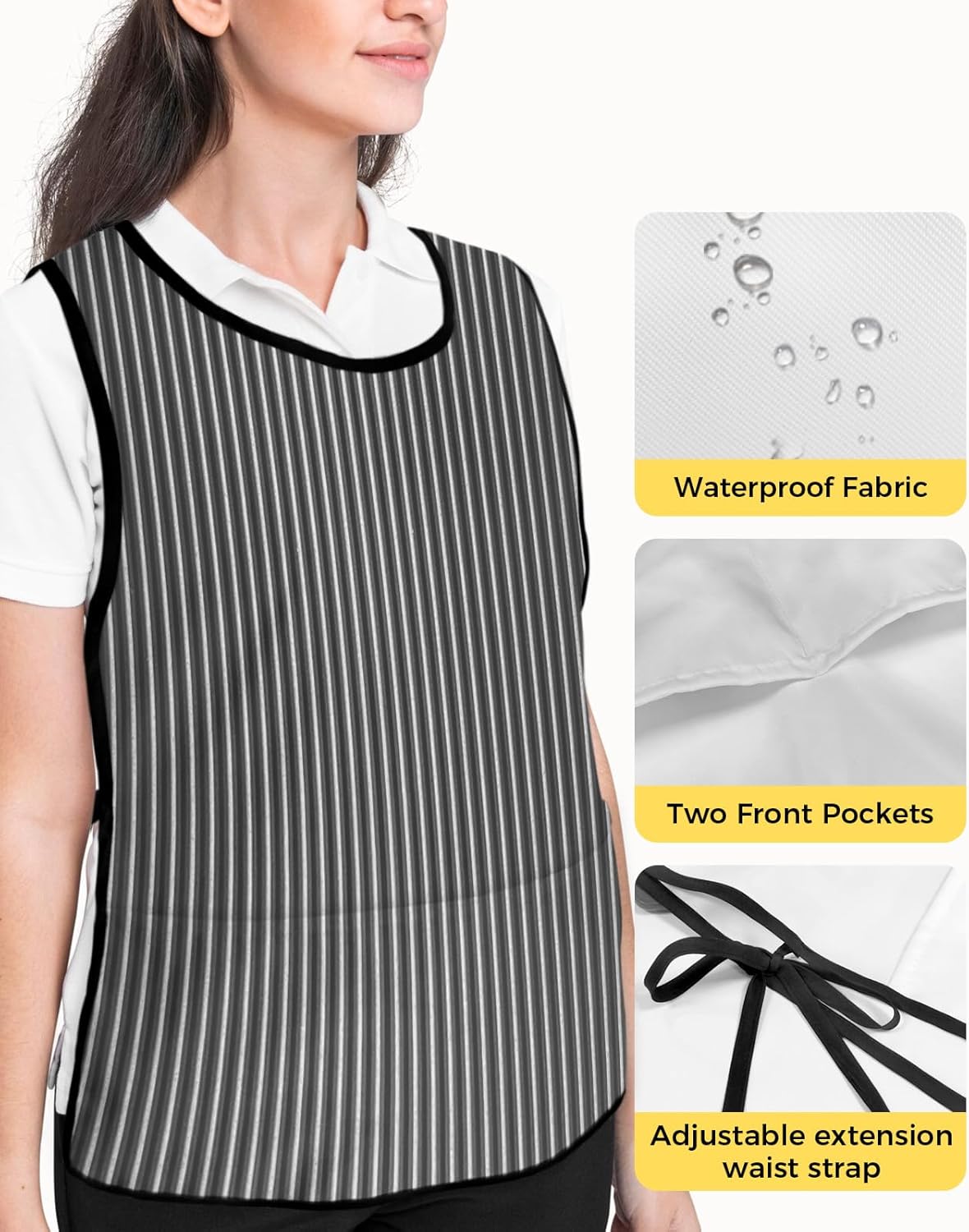 Christmas Santa Claus Cobbler Aprons with 2 Pockets for Women Men, Blush Pink Bell Snowflake
