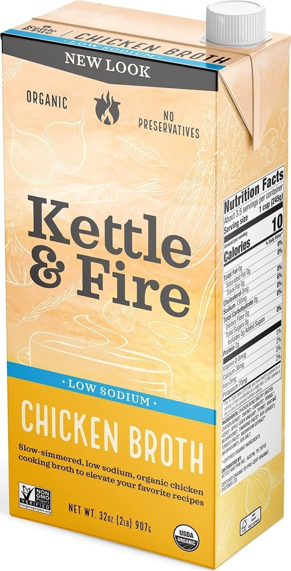 Kettle And Fire Broth Chkn Cookng Ls 32 OZ