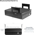 VIVO Black 12 x 14 inch Under Desk Drawer, DESK-AC03L-B | Sturdy Steel Design, Secure Locking Drawer, Home Office Storage Organizer, Holds 11 lbs