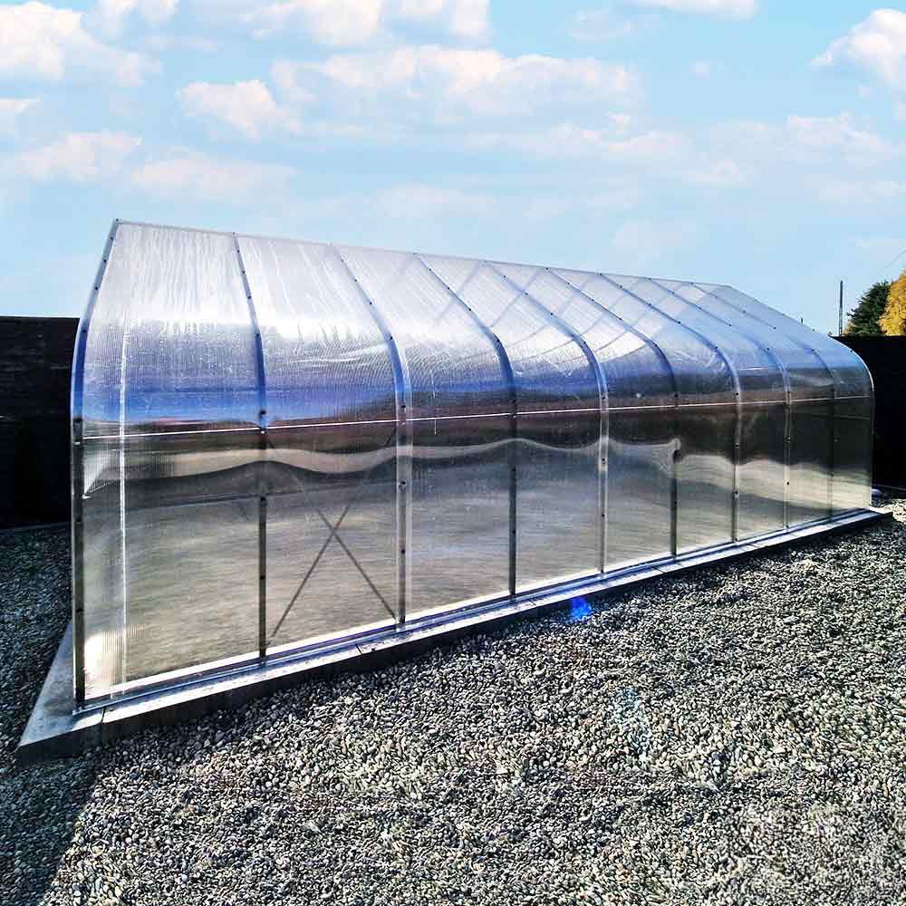 Serre de Jardin 18m² | Polycarbonate 6x3m | Profilé Gris Anthracite | Deux Portes