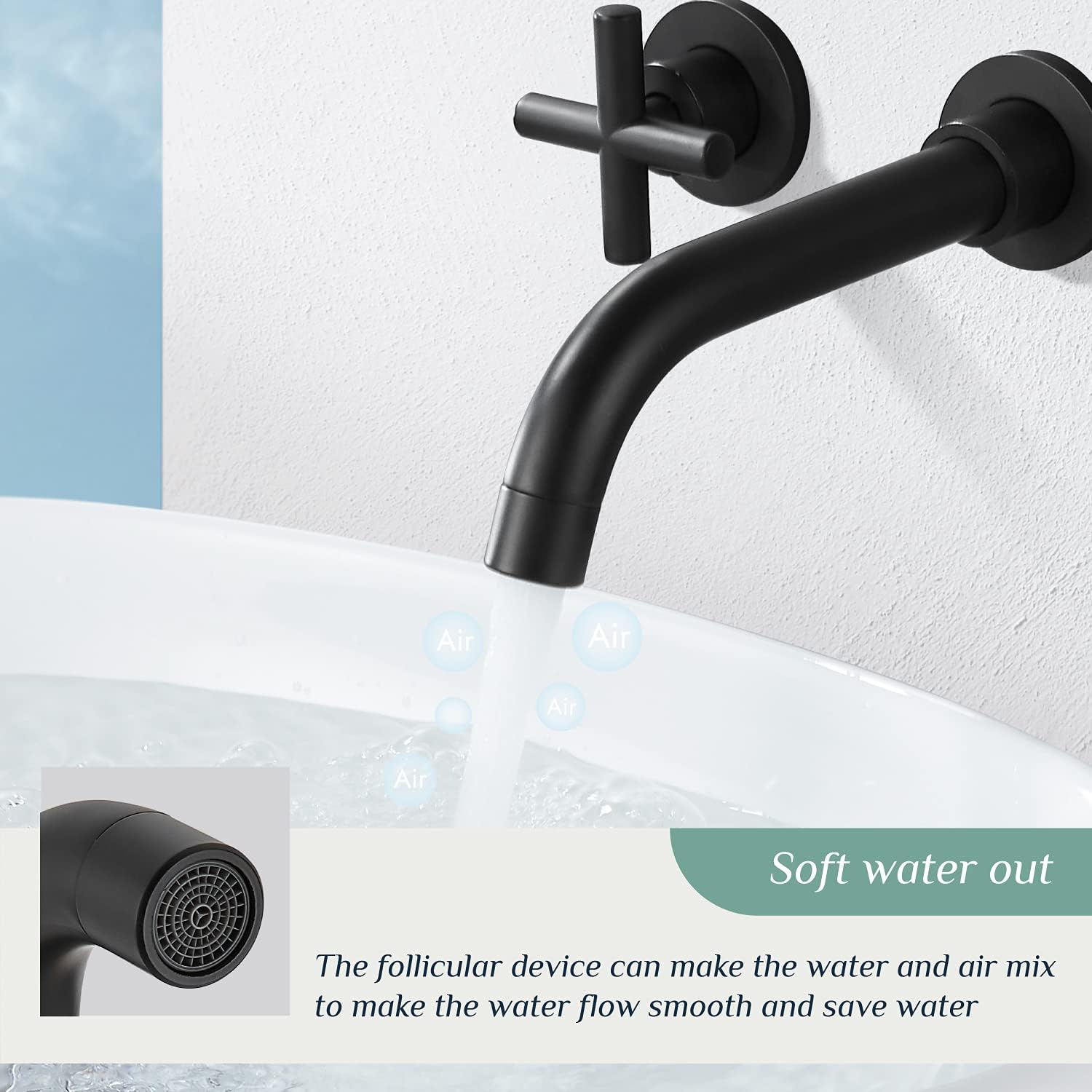 Exclusive Discount π₯ Matte Black Bathroom Faucet Wall Mounted Double Cross Handles Widespread Vanity Sink Mixer Faucet Two Handle Bathroom Sink Faucet Lavatory Basin Sink Faucet Black Friday - 80% OFF Matte Black Bathroom Faucet Wall Mounted Double Cross Handles Widespread Vanity Sink Mixer Faucet Two Handle Bathroom Sink Faucet Lavatory Basin Sink Faucet