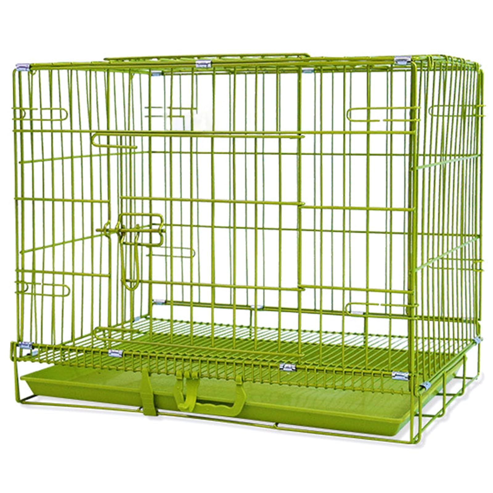Cage en fil métallique pour animaux pliable verte 60x43x51cm