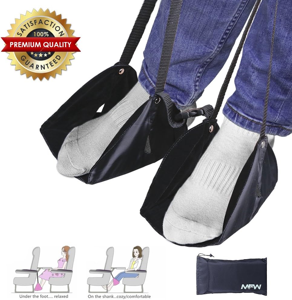 Foot Rest Travel Foot Rest Foot Hammock Airplane Travel Office Accessories, Gifts for Travel Office,Portable Adjustable Folding Travel Foot Rest