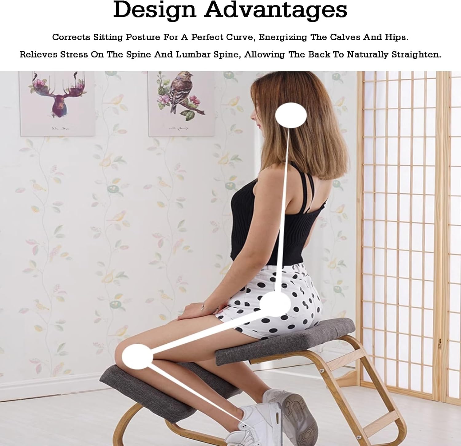 Kneeling Chair,Ergonomic Posture Chair,Kneeling Desk Chair with Soft Seat and Knee Pads,Improve Your Postures,for Home and Office(Color 2,Style 2)