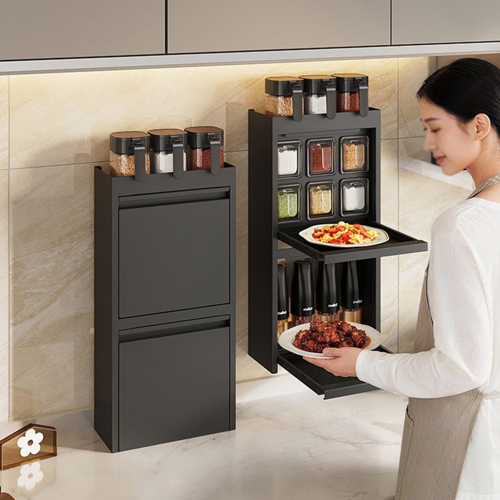 Armario Cocina Pared, Puerta Abatible Hacia Abajo, Tirador Empotrado
