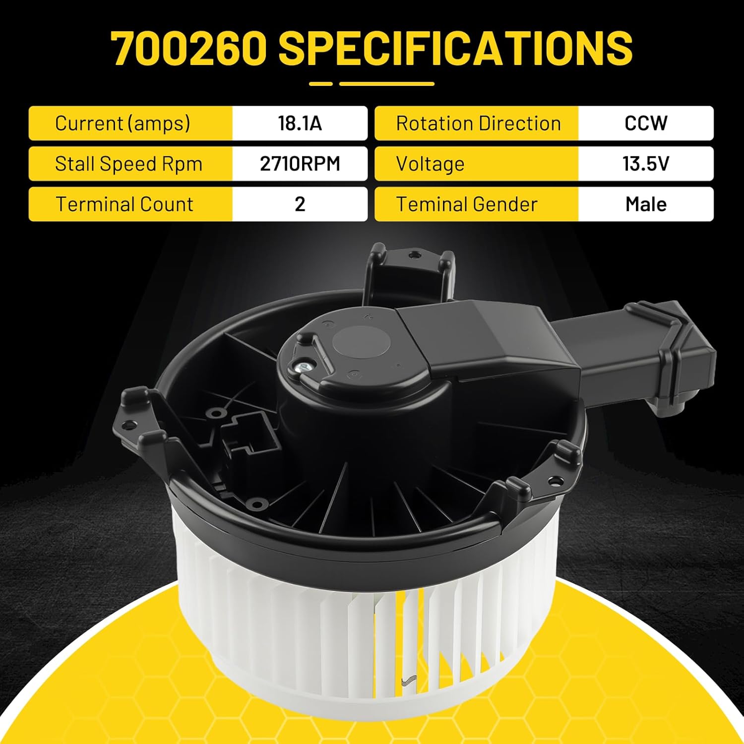700260 HVAC Blower Motor Fit for Honda Accord 2013-2017, for Civic 2013-2015, for Acura RDX 2015-2018, for ILX 2014-2022, for CR-V 2012-2016 Blower Motor Replacement 79310T0AA01 79310T2FA01
