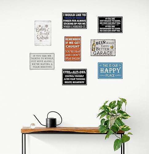 Miniatura 6 de Decoración de pared inspiradora Ctrl+alt+del Control Yourself Alter Your Thinking Delete Negativity Metal Tin Sign Arte de pared para el hogar,