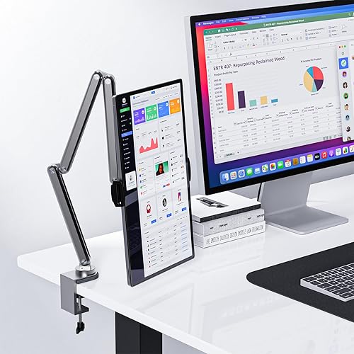 Miniatura 6 de Soporte de tableta de aleación de aluminio para escritorio, soporte de brazo plegable ajustable compatible con iPad 109th, iPad 1312.911 pulgadas