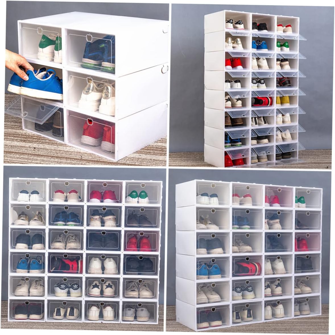 Amazon.co.jp CIYODO 6pcs Box Plastic Shoe Box Shoe Storage Container