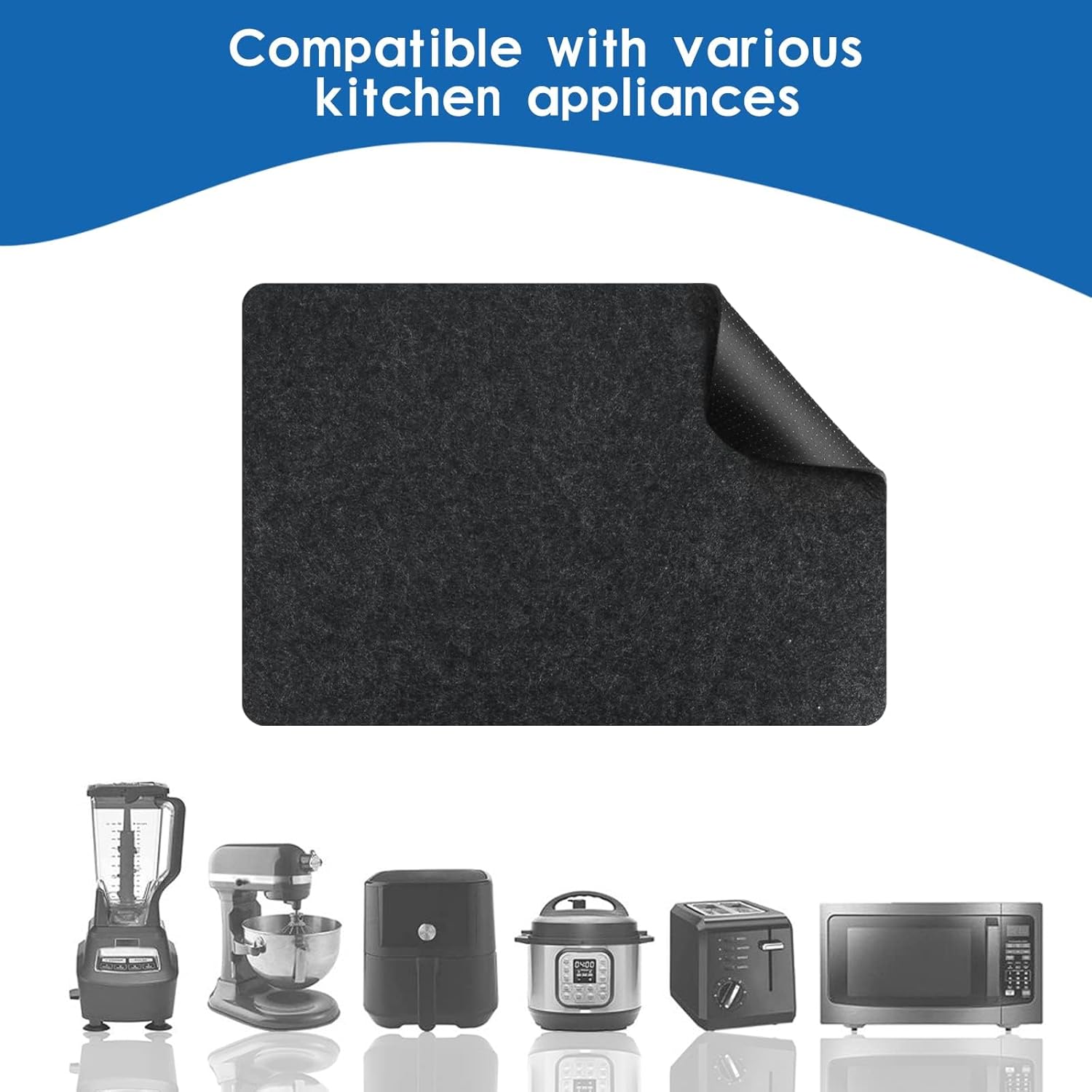 DGHOME Heat Resistant Mat for Air Fryer, 3 PCS Kitchen Countertop Heat Protector Mat with Kitchen Appliance Sliders Function for Ninja Air Fryer, COSORI, Tower, Coffee Maker,Microwave 5