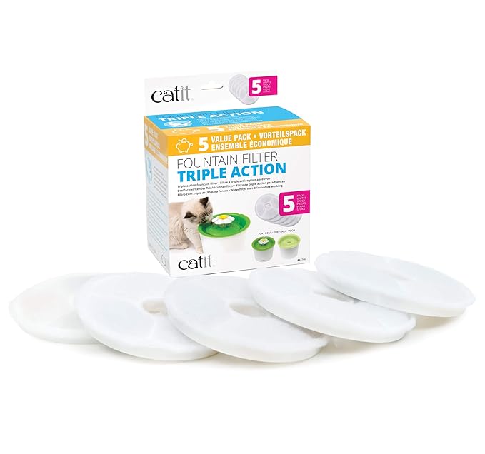 Fuente de Agua para Gatos Catit LED Flower con Filtros Triple Acción, 3 L, Azul miniatura 5