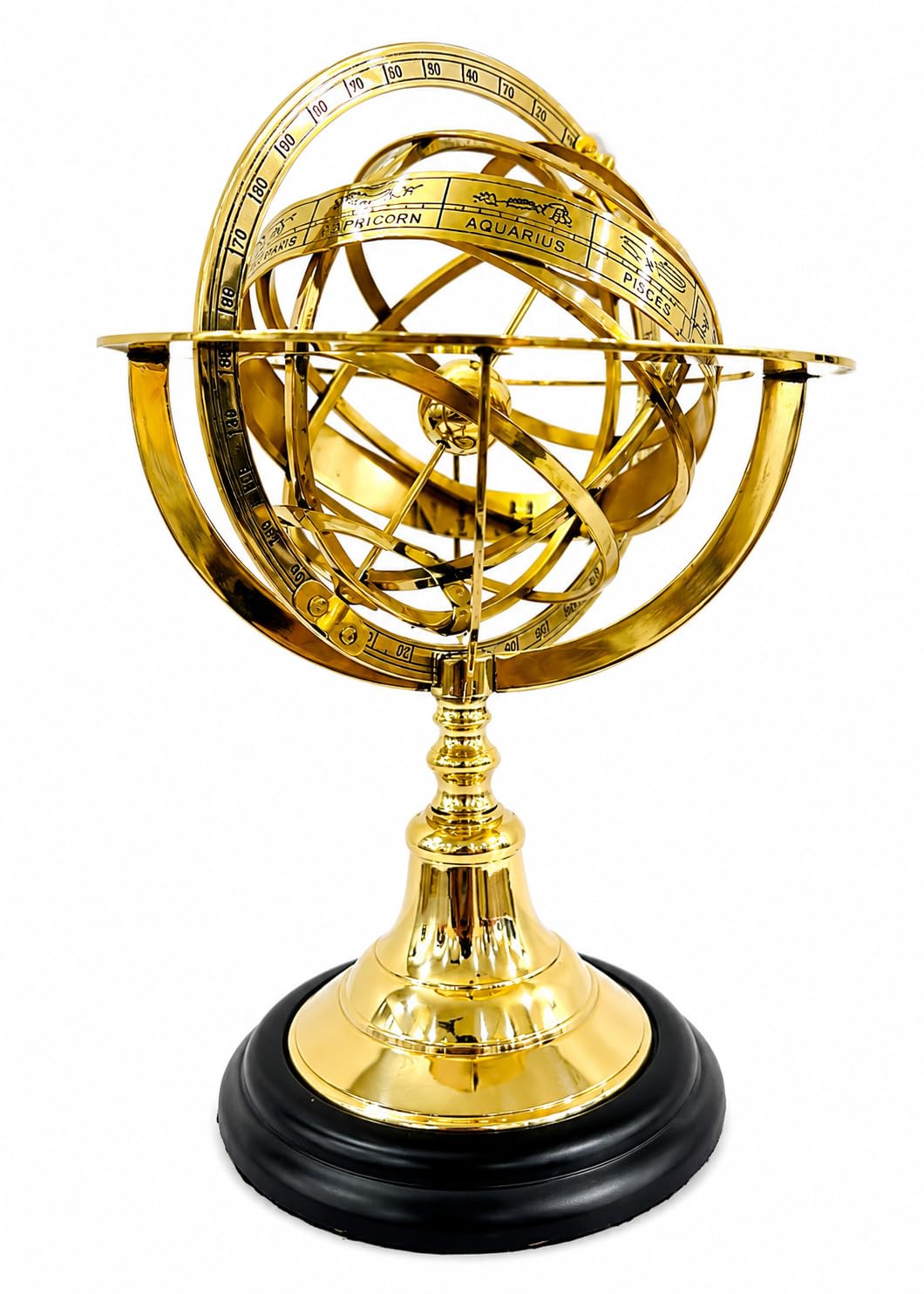Imagen de catálogo asociada a Esfera armilar de latón de 25,4 cm de alto, decoración de mesa y regalo