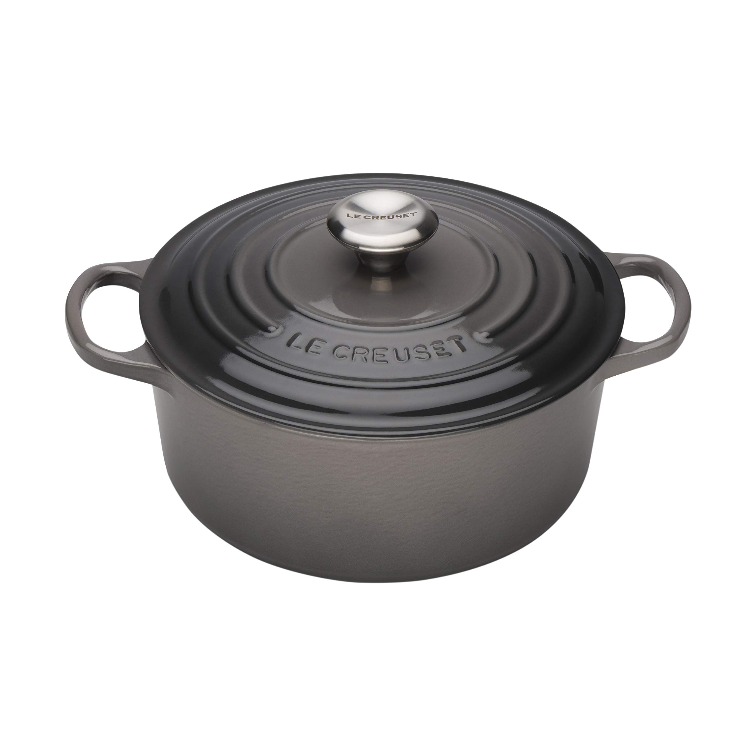 Le Creuset Signature Enameled Cast-Iron 7-1/4-Quart Round French (Dutch) Oven, Oyster