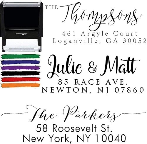 Miniatura 6 de Sello de dirección de devolución de caligrafía personalizado, autoentintado, gran boda, inauguración de la casa o regalo para clientes, mango de