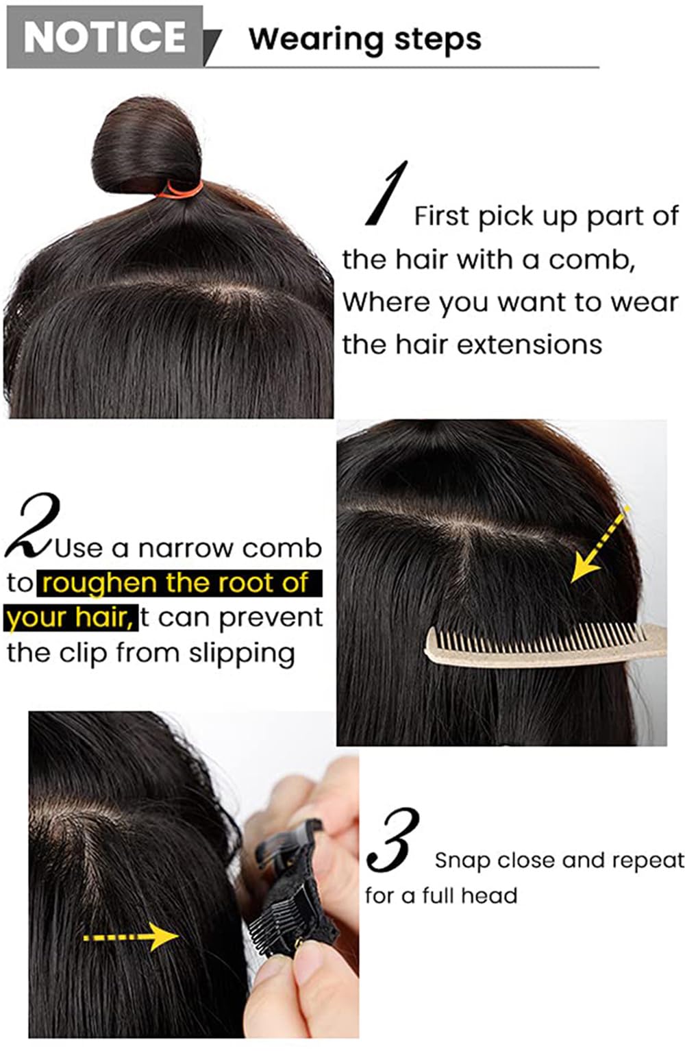 Royalfirst Clip in Hair Extensions for Women 22 Inch 7PCS Clip Ins Long Straight Hair Extension Double Weft Synthetic Thick Hairpieces Halloween Cosplay Daily Use (M2/33#) - Image 4