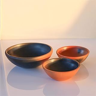 Swadeshi Blessings Exclusive Range Unglazed Clay Bowl Set with Natural B...