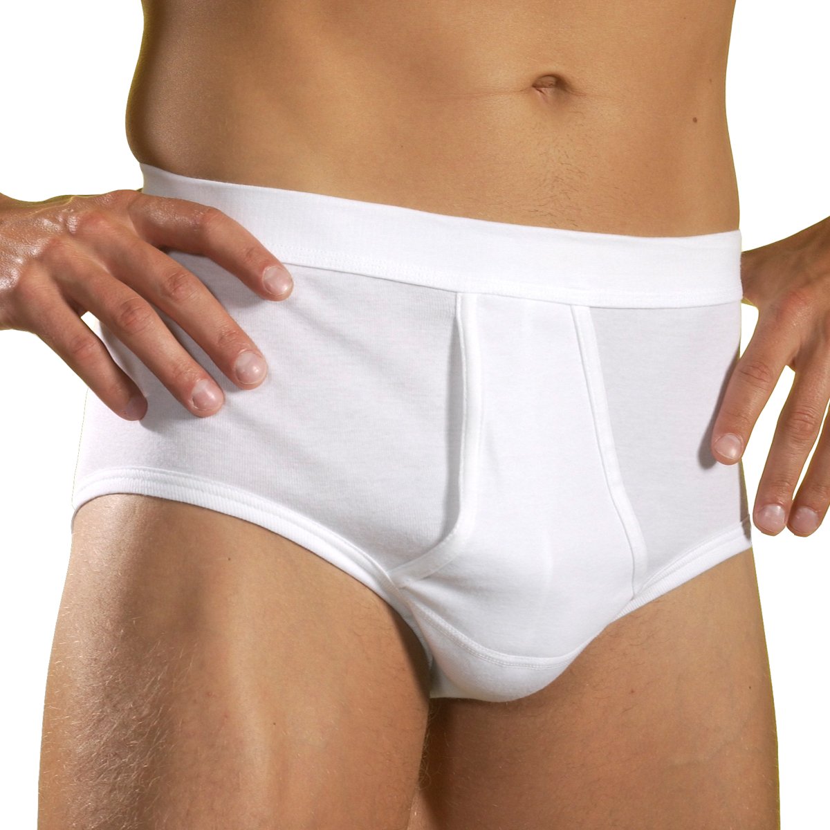 HERMKO 3240 Lot de 3 Slip Homme avec Ouverture Fine côte en 100% Coton Biologique Lavable à 60°C - Beaucoup Couleurs