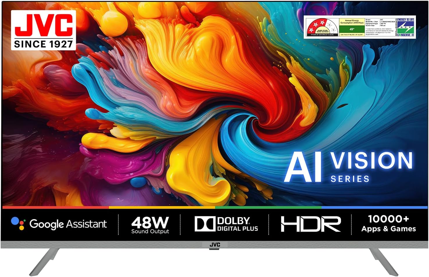 JVC 102 cm (40 inches) AI Vision Series QLED Android TV LT-40NQ3165C (Titanium Grey)