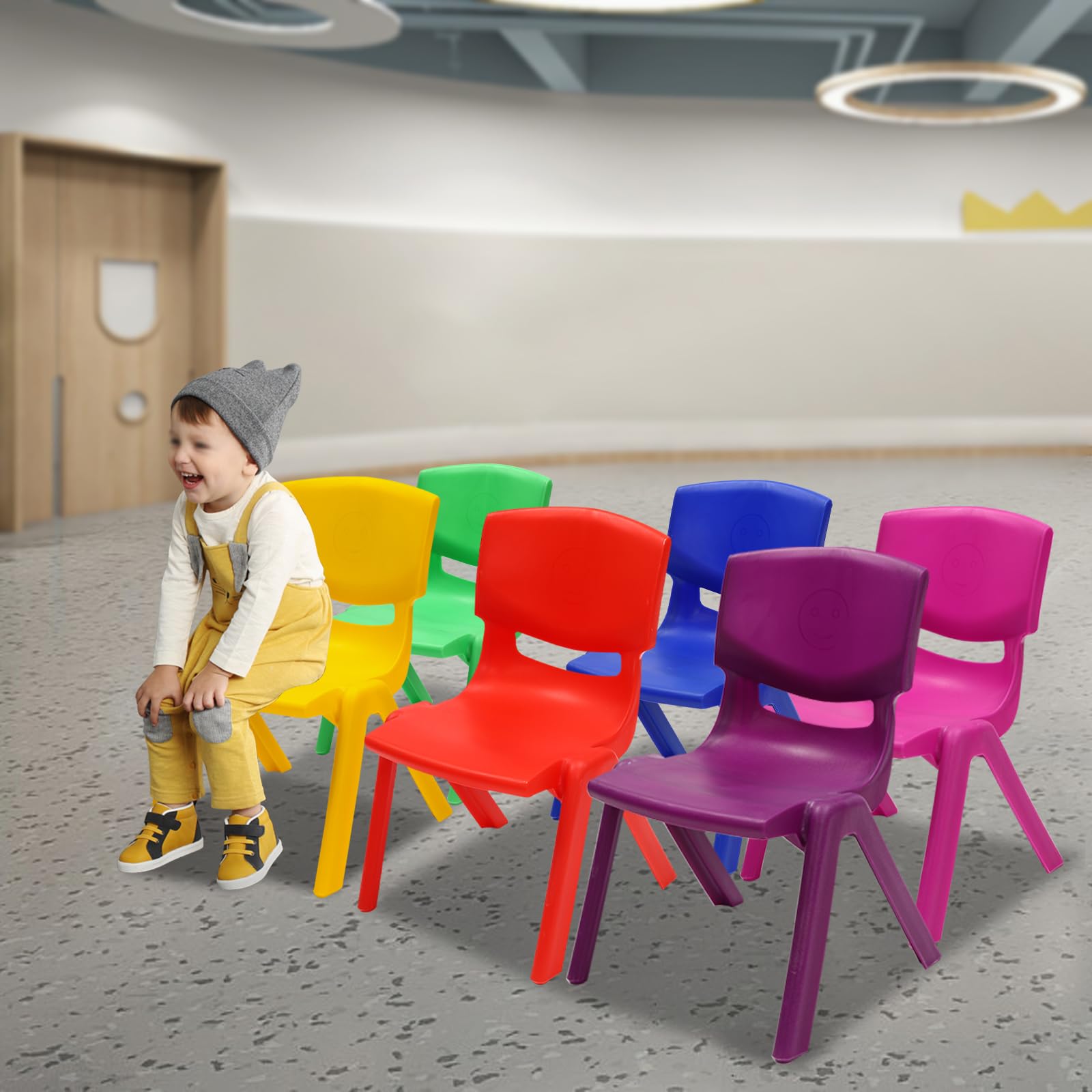 Colorful Plastic Chairs For Children 6-Pack Colorful Kids Classroom ...