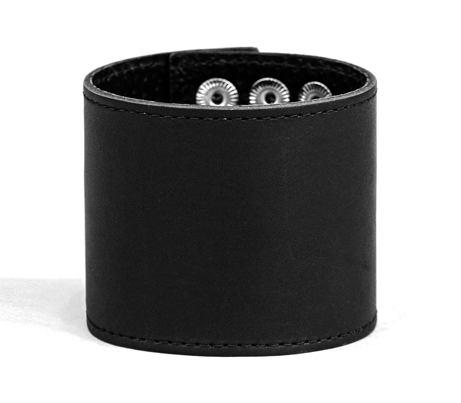 simple stitched Wide blank Leather cuff bracelet for mens or womens, Handmade UA 3603st