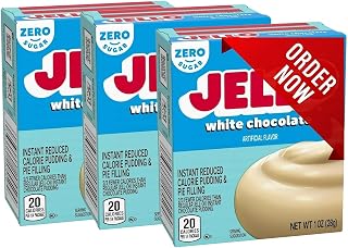 Jello White Chocolate Zero Sugar Instant Pudding and Pie Filling Mix 1oz (Pack of 3)