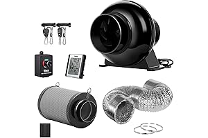 iPower 4 Inch Inline Fan, Ventilation Kit for Grow Tent