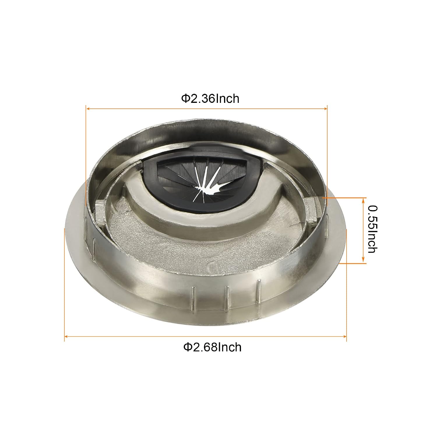 YOKIVE Desk Cable Hole Cover, Zinc Alloy Cord Wire Raceway Great for Office, Home, Daily Use (60mm, Silver)
