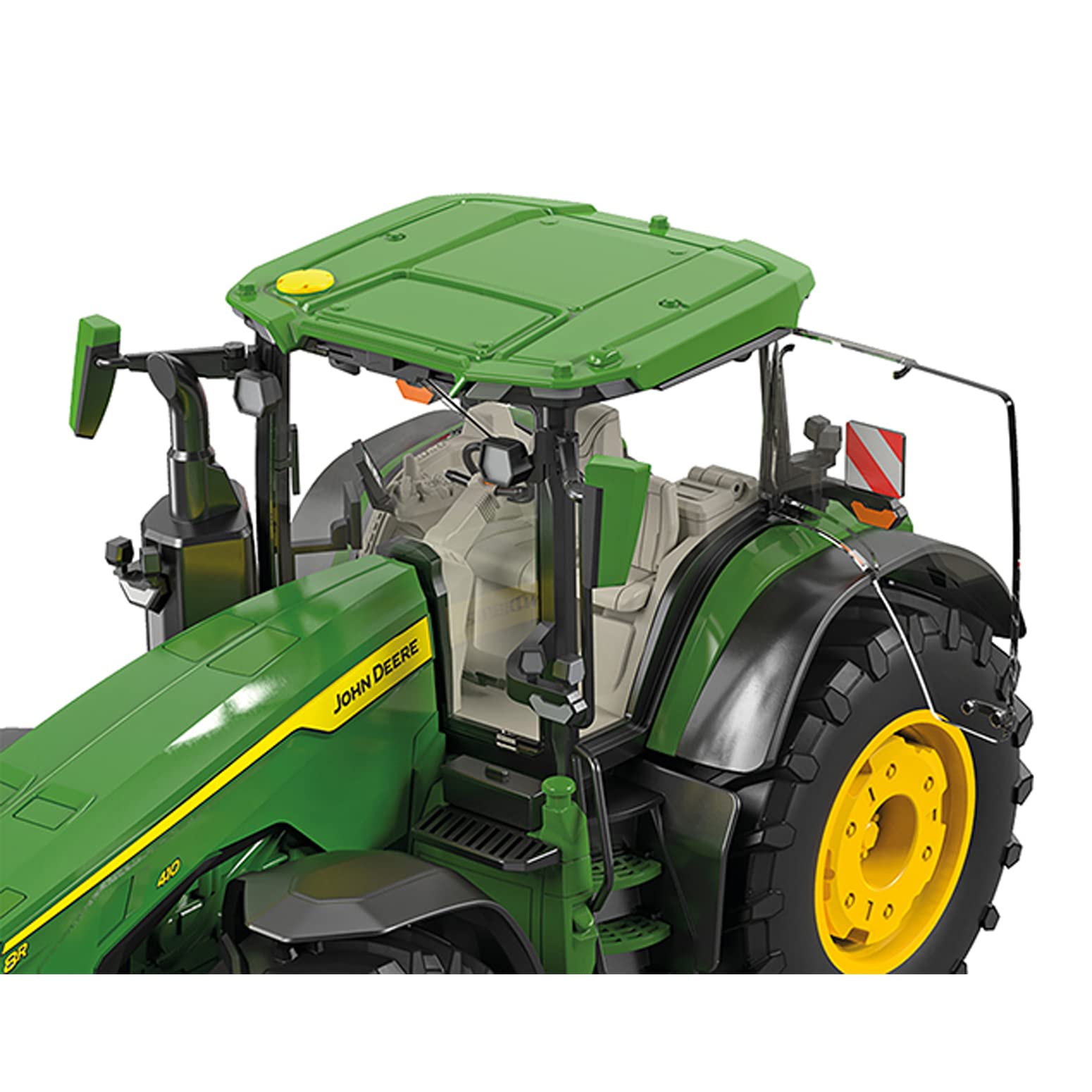 WIKING 077859 Ciągnik John Deere 8R 410, 1:32, Metal,Plastik, od 14 lat, wiele funkcji, otwierana maska, ruchome cięgła górne i dolne