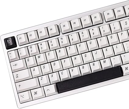 PBT Minimalist Keycaps, Black White Keycaps, 148 Keys Custom Cherry Profile Keyboard Keycap Set, Dye Sublimate Gaming Key Caps for 65% 70% 75% 100% Cherry Gateron Mx Switches Mechanical Keyboard