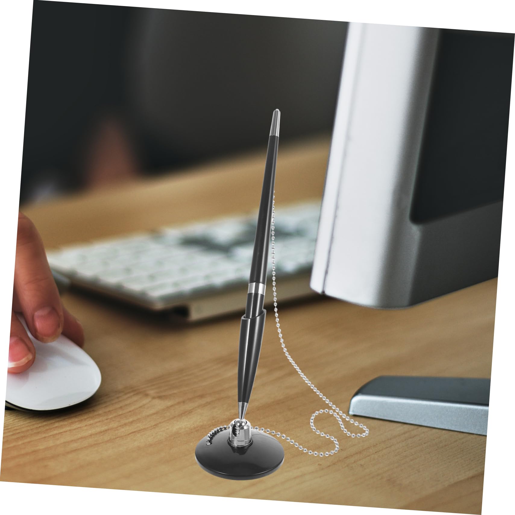 Ciieeo Pin-Stift Pin-Stift 3 Stück Dribbel Mit Kette Und Basis Dreh Business-Desktop-Kugelschreiber Zähler Gästebuch Die Kette Business-Signatur Design- Kunststoff