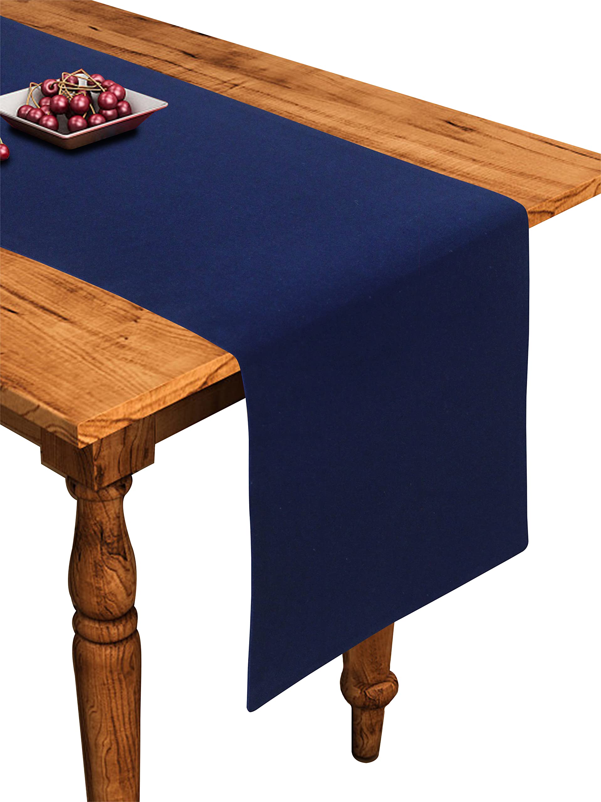 Airwill Cotton Plain I Blue Designed Solid Pattern Table Runner Length 152cm (Blue, Pack of 1)-picture-27