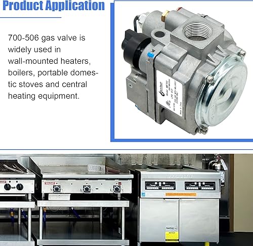 Miniatura 7 de 700-506 Válvula de gas, Apertura rápida, 200000 BTU/H, Combinación de válvula de gas, Pantalla filtrada de entrada, Tubo de salida piloto de 1/4",