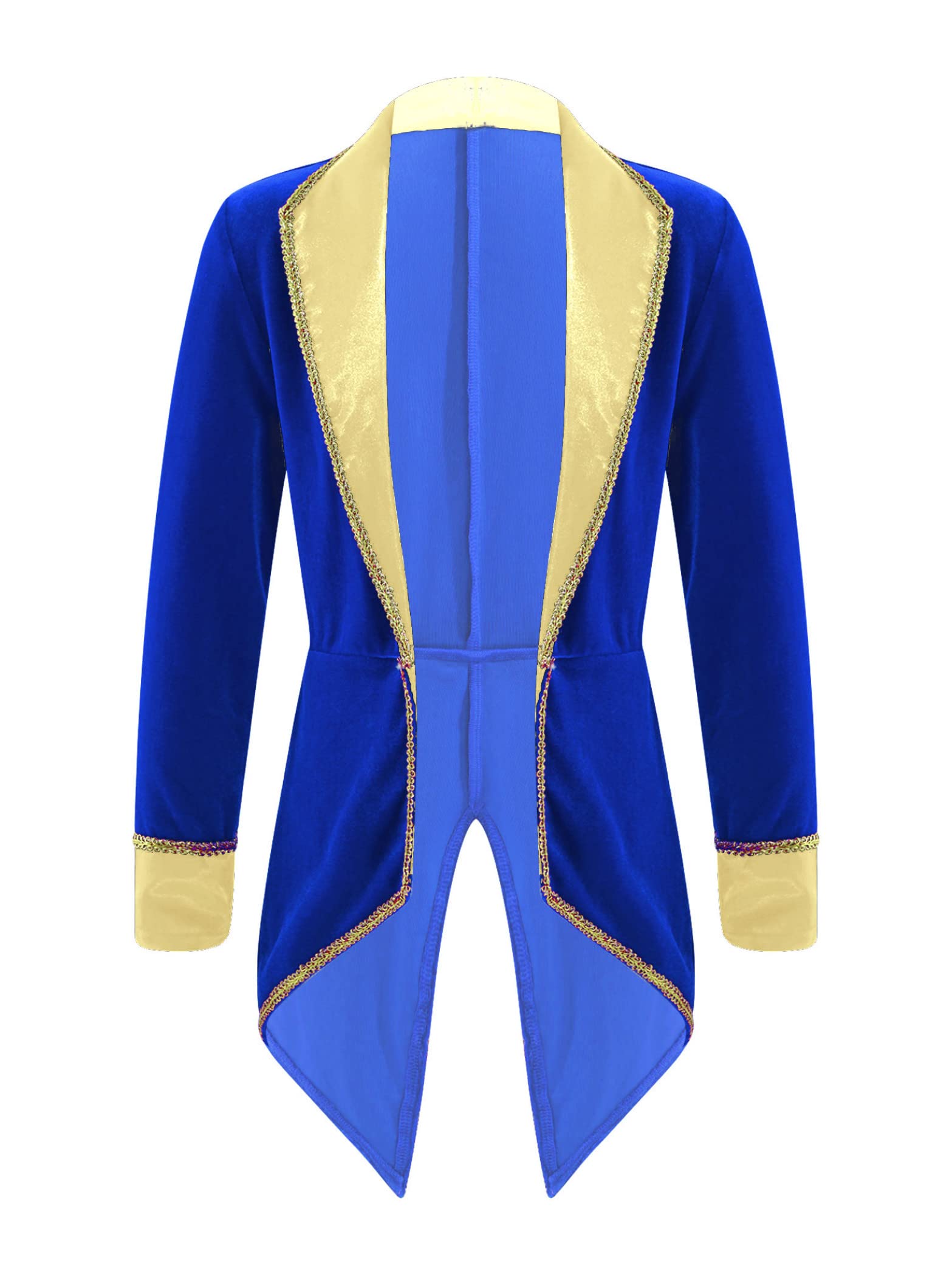 Kvysinly Boys Girls Circus Ringmaster Clothes Halloween Prince Tuxedo Jacket Tailcoat Kids Fancy Dress Ups Royal Blue 3-4 Years