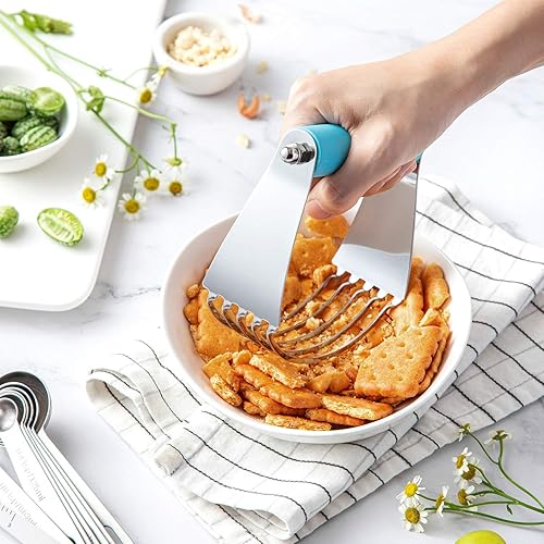 Miniatura 30 de Spring Chef Batidora de masa de tamaño mediano para hornear, herramienta cortadora de masa de acero inoxidable, herramienta manual de cortador